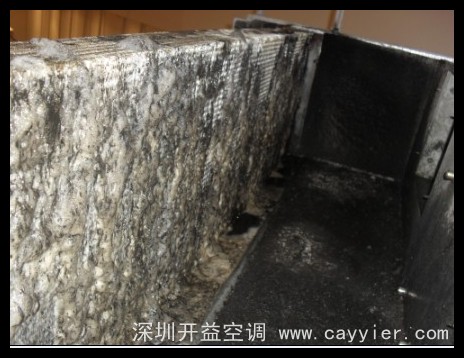 严重被污染的翅片